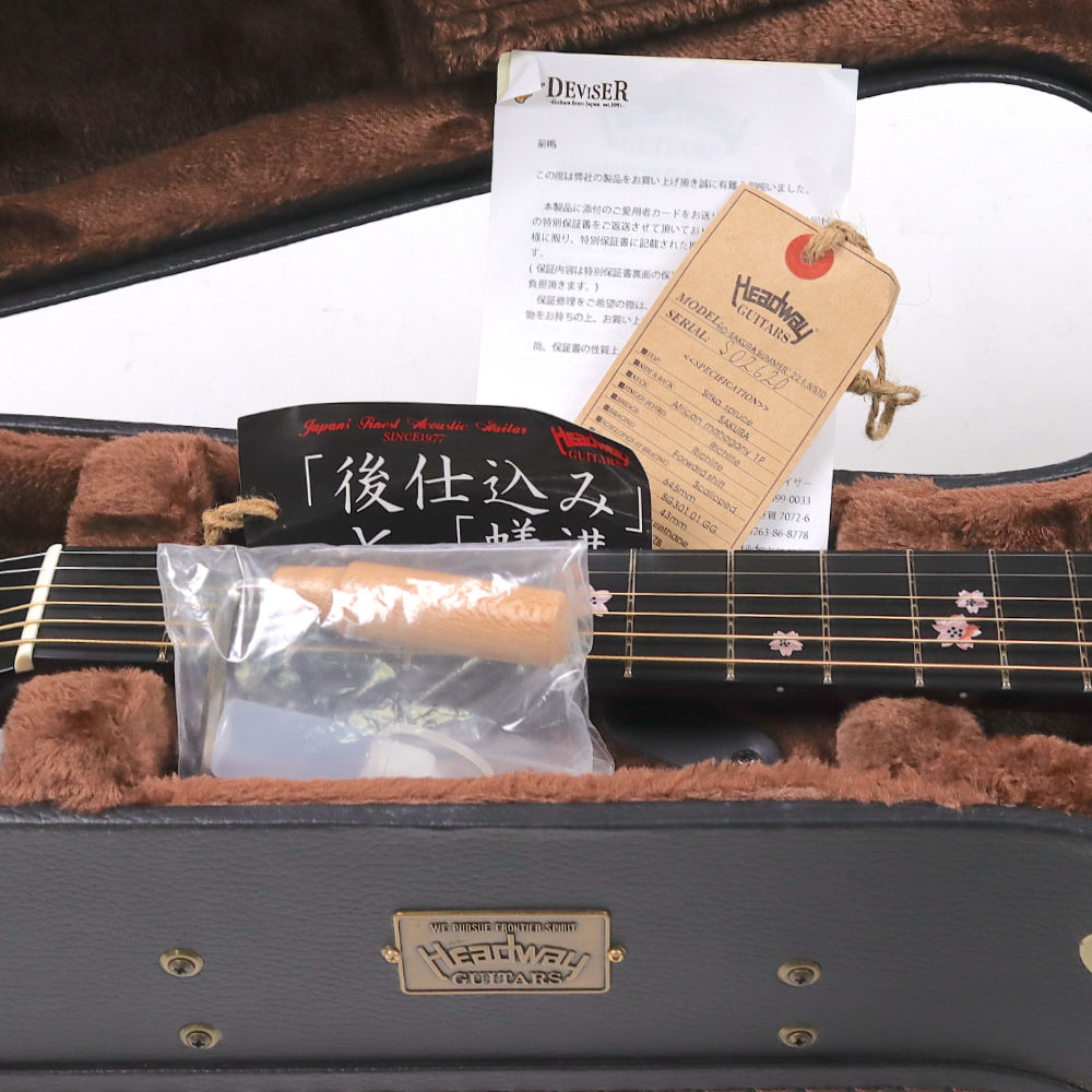 【中古】 アコースティックギター Headway HD-SAKURA SUMMER ’22 F， S/STD LNZB(Light NatsuZakura Blue)  2022年製 ヘッドウェイ 夏桜 付属品画像