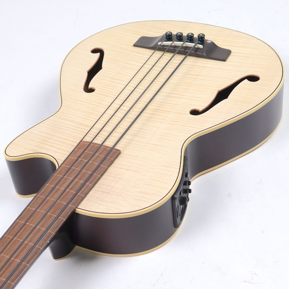 【中古】K.YAIRI Kヤイリ IKB-3 N CTM 2021年製 フレットレス エレクトリックアコースティックベース ハードケース付き ネック側アングル画像