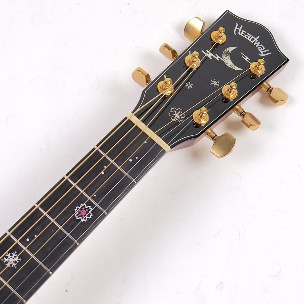 【中古】 アコースティックギター Headway HF-FUYUZAKURA’21 SF，S-ESU/ATB 2021年製 アディロンダックスプルーストップ ヘッドウェイ 冬桜 ヘッド画像