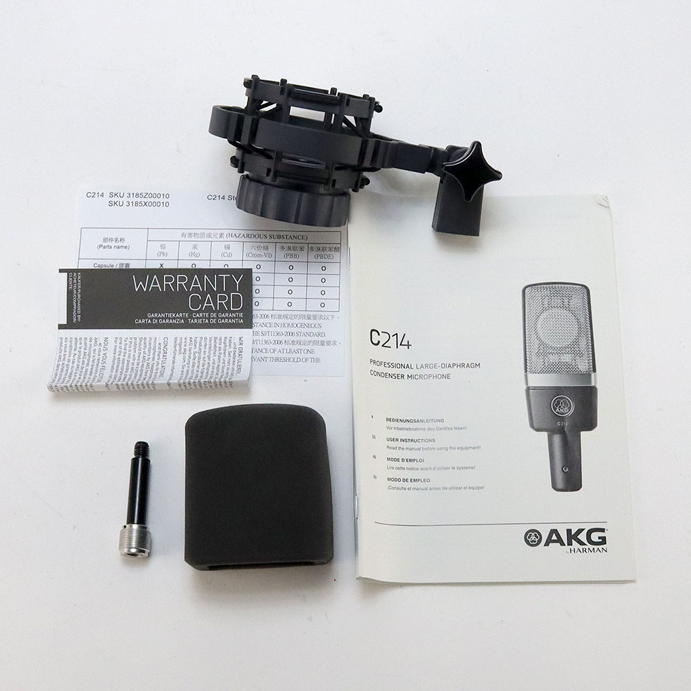 【中古】 マイク AKG C214 コンデンサーマイク 付属品