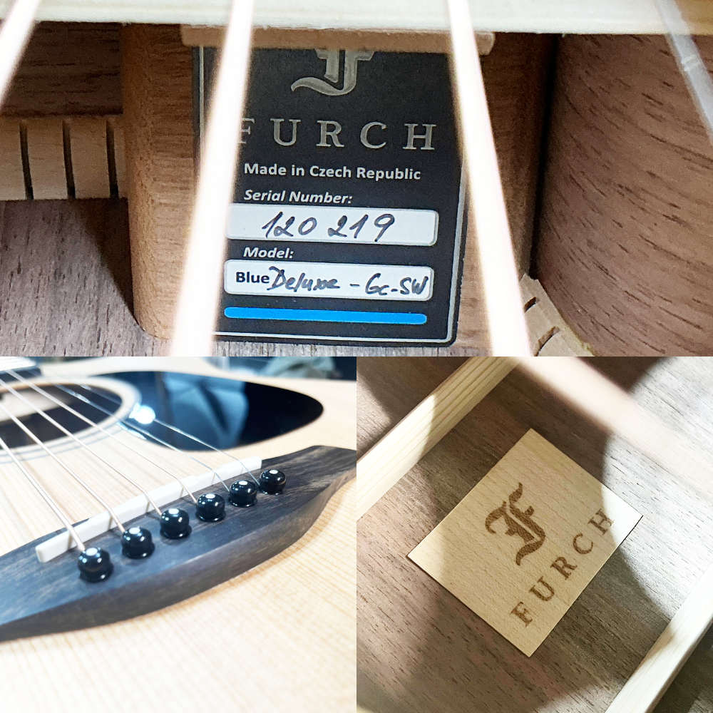 【中古】 アコースティックギター FURCH Blue Deluxe GC-SW フォルヒ ブルーデラックス コンター付きボディー スプルーストップ ブラックウォルナットバック&サイド 内部