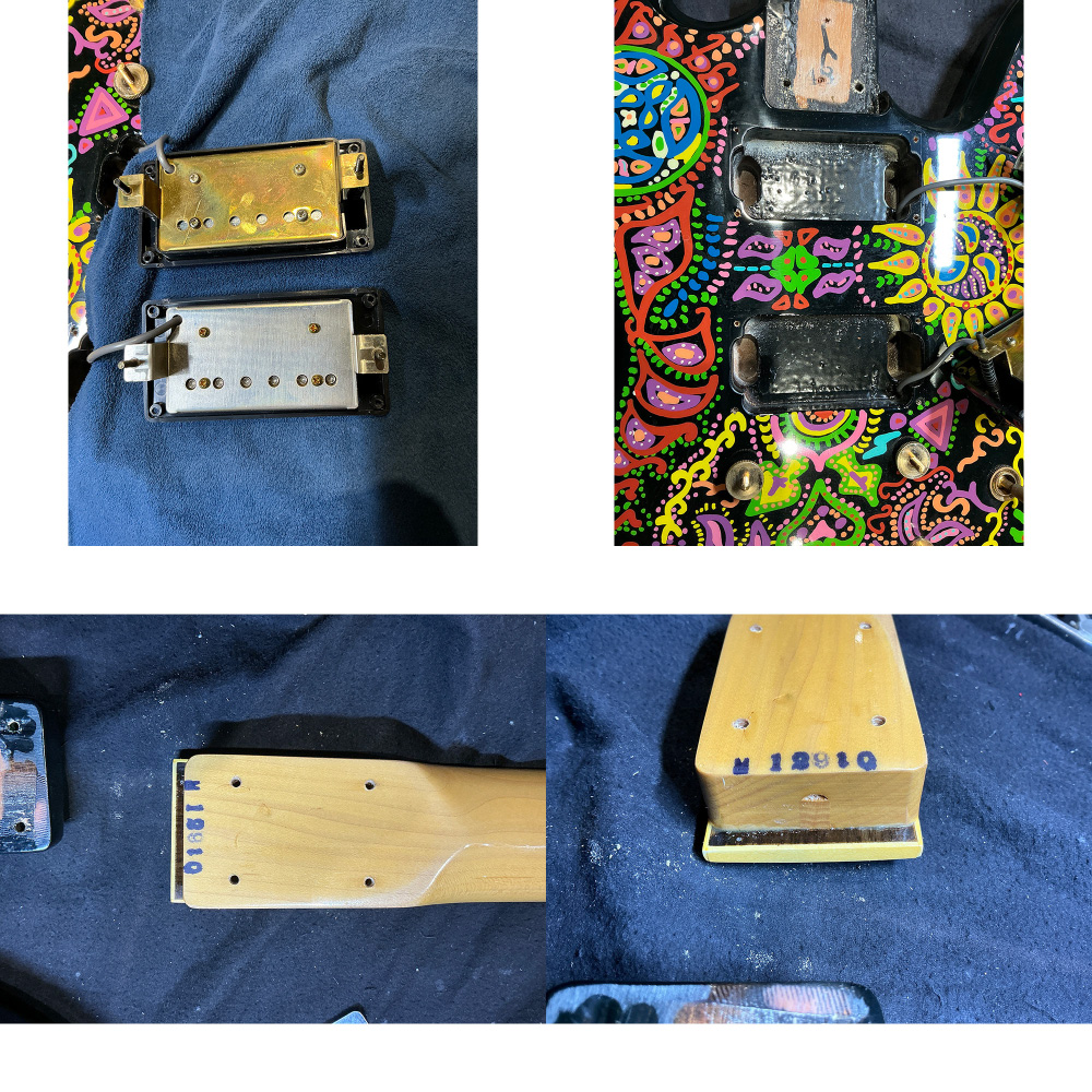 【中古】 エレキギター FERNANDES Burny MG-120X hideモデル サイケデリックペイント フェルナンデス バーニー ピックアップ、ネック