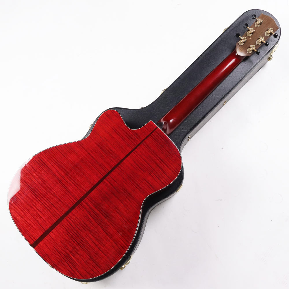 【中古】 アコースティックギター Headway HC-Custom Cherry Sunburst 2009年頃製 スプルーストップ フレイムメイプルバック&サイド ヘッドウェイ ボディバック画像