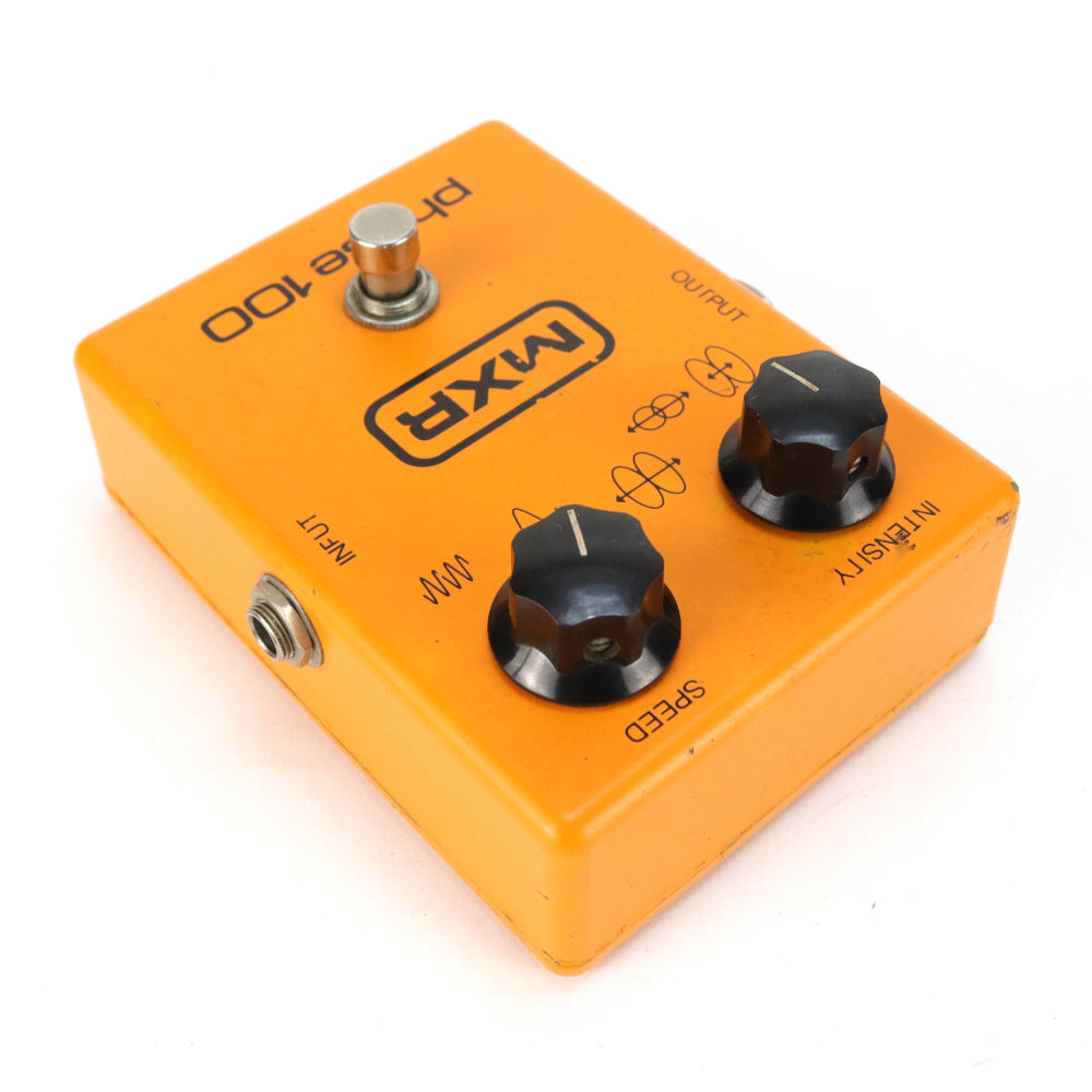【中古】 フェイザー ヴィンテージ エフェクター MXR phase100 Block Logo 1980年製 ギターエフェクター リア斜めアングル画像
