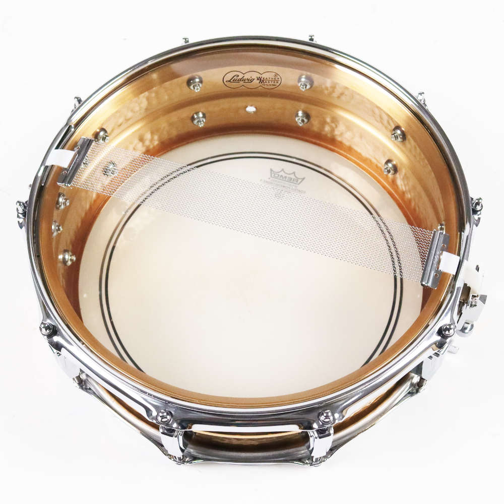 【中古】 スネアドラム ラディック Ludwig LB550K Bronze Phonic Hammered Bronze 14x5 本体画像 裏