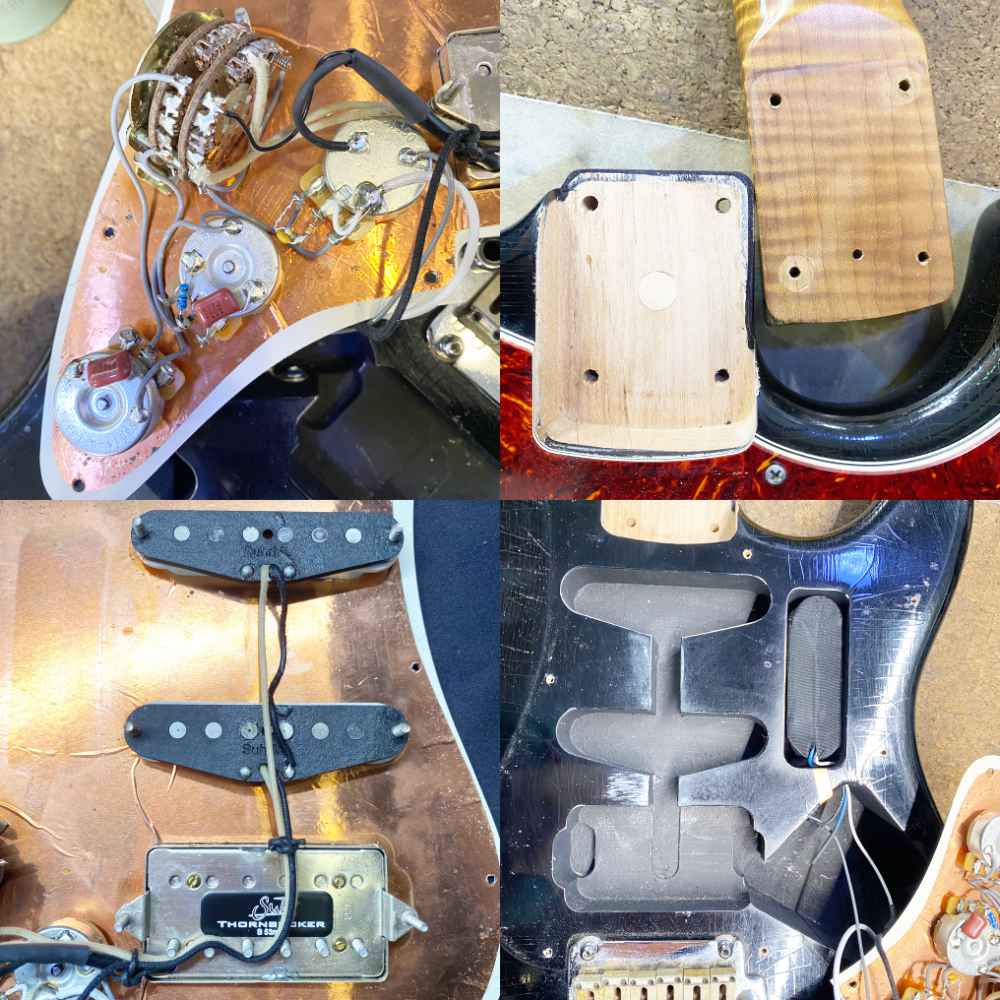 【中古】 エレキギター Suhr JST Classic S Antique SSH Black with Tortise Shell Pickguard Light Aging Roasted Flame Maple Neck 2019年製 サー クラシック レリック Aged 内部