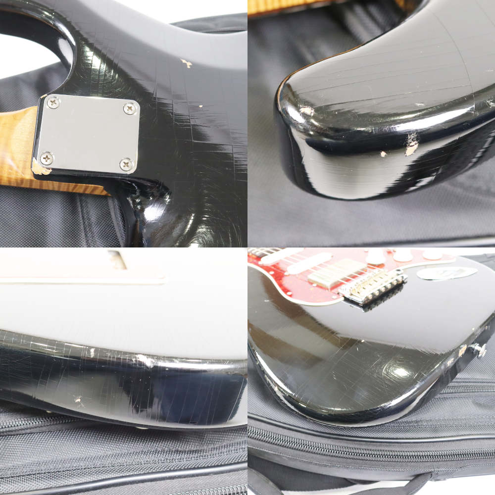 【中古】 エレキギター Suhr JST Classic S Antique SSH Black with Tortise Shell Pickguard Light Aging Roasted Flame Maple Neck 2019年製 サー クラシック レリック Aged 傷2