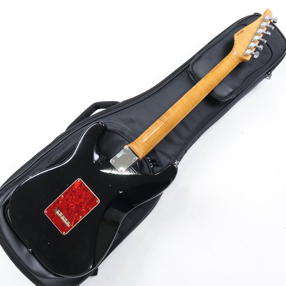 【中古】 エレキギター Suhr JST Classic S Antique SSH Black with Tortise Shell Pickguard Light Aging Roasted Flame Maple Neck 2019年製 サー クラシック レリック Aged ボディバック画像