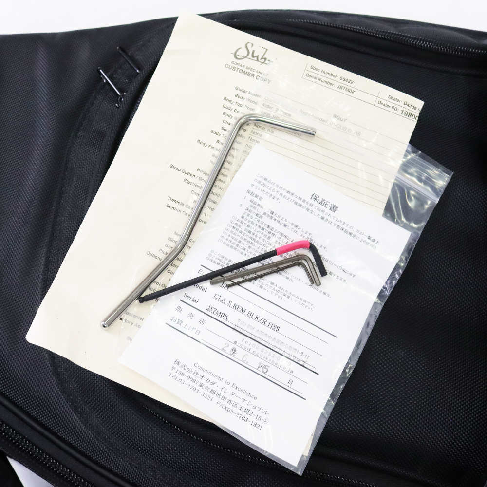 【中古】 エレキギター Suhr JST Classic S Antique SSH Black with Tortise Shell Pickguard Light Aging Roasted Flame Maple Neck 2019年製 サー クラシック レリック Aged 付属品画像