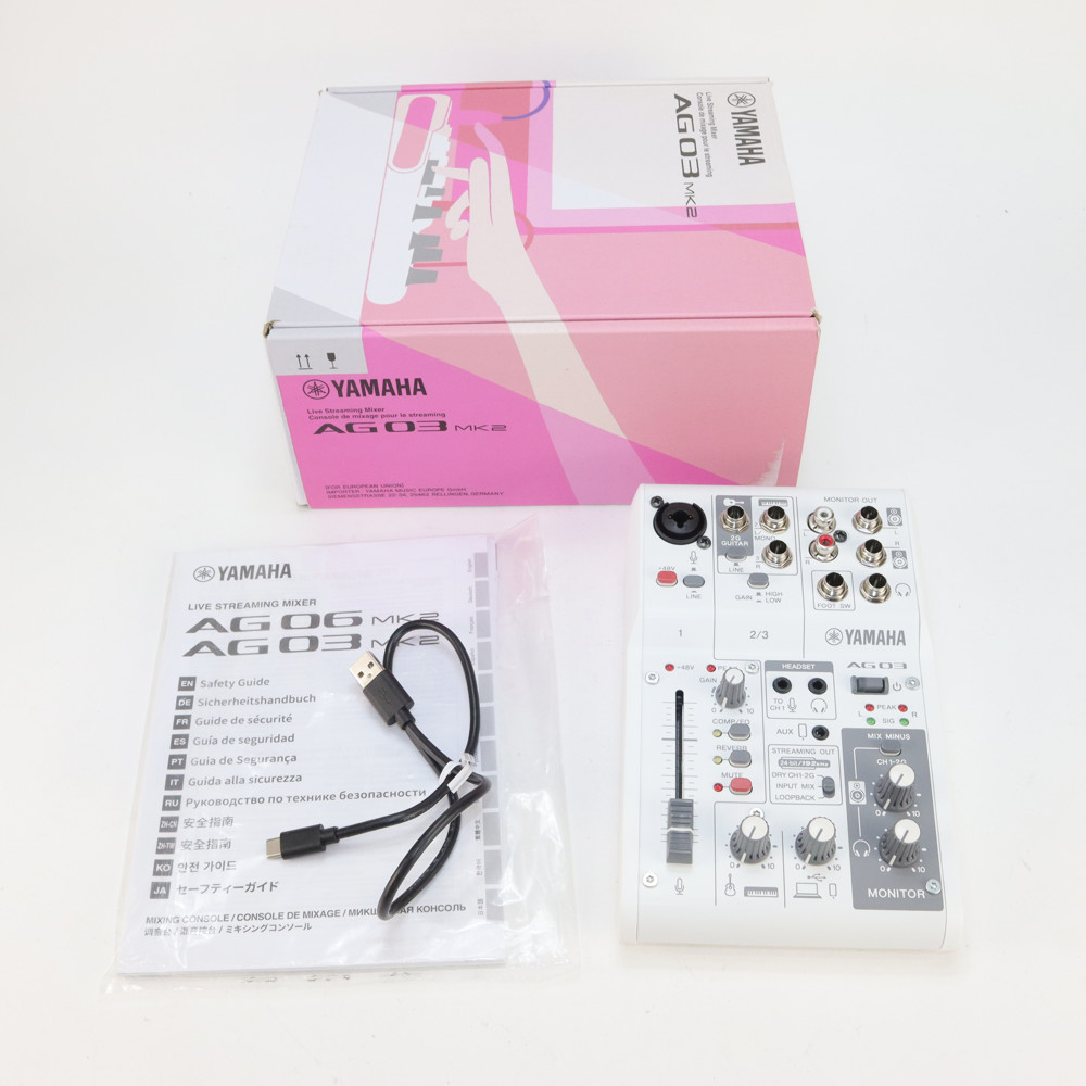【中古】 ミキサー ヤマハ YAMAHA AG03 mk2 W ライブストリーミングミキサー ホワイト