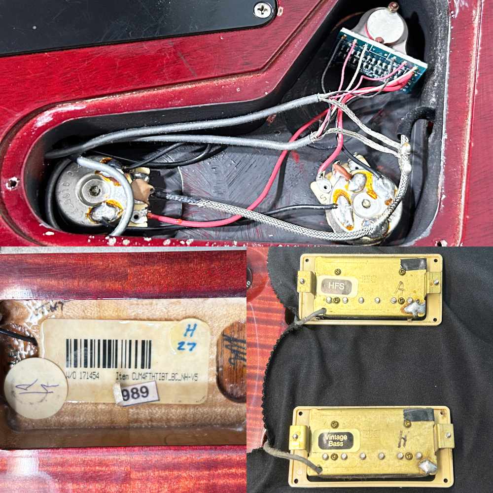 【中古】 エレキギター PRS Custom 24 10Top Black Cherry 5way Rotary Sw. 2004年製 白濁あり ポールリードスミス カスタム24 Paul Reed Smith HFS Vintage Bassピックアップ搭載 ブラックチェリー 内部 