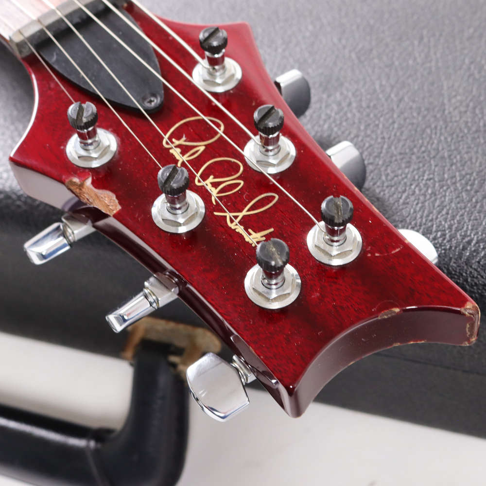 【中古】 エレキギター PRS Custom 24 10Top Black Cherry 5way Rotary Sw. 2004年製 白濁あり ポールリードスミス カスタム24 Paul Reed Smith HFS Vintage Bassピックアップ搭載 ブラックチェリー ヘッド画像
