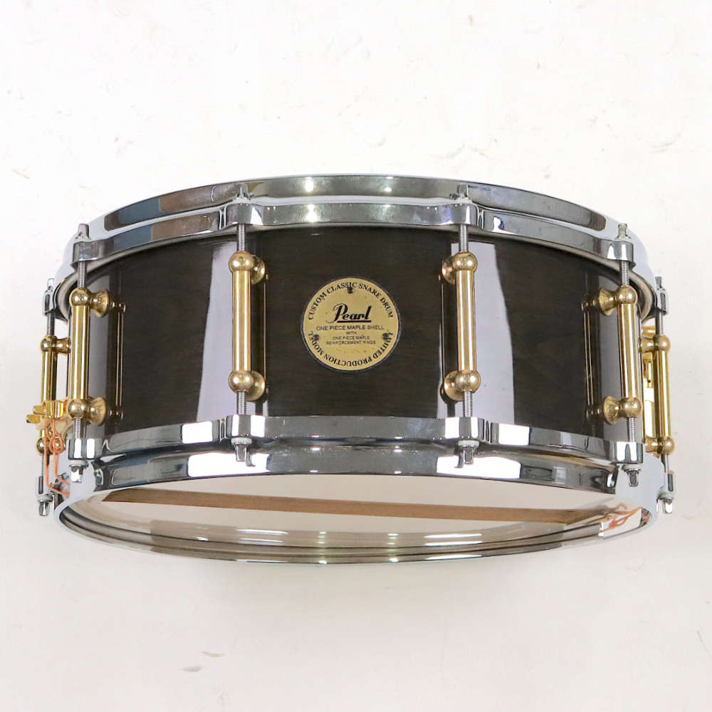 【中古】 スネアドラム パール Pearl Custom Classic ONE PIECE MAPLE SHELL LIMITED MODEL 14x5.5 正面