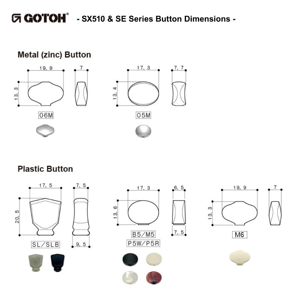 GOTOH ゴトー SXB510V-06M-L3R3-Gold ギター用ペグ ゴールド サイズ詳細