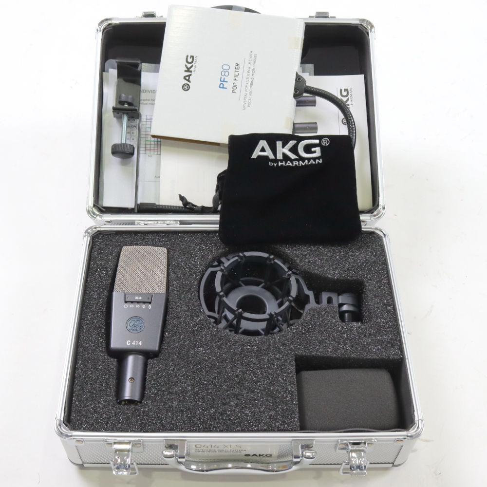 【中古】 マイク AKG C414 XLS サイドアドレス型 コンデンサーマイクロホン アカゲ アーカーゲー C414 付属品