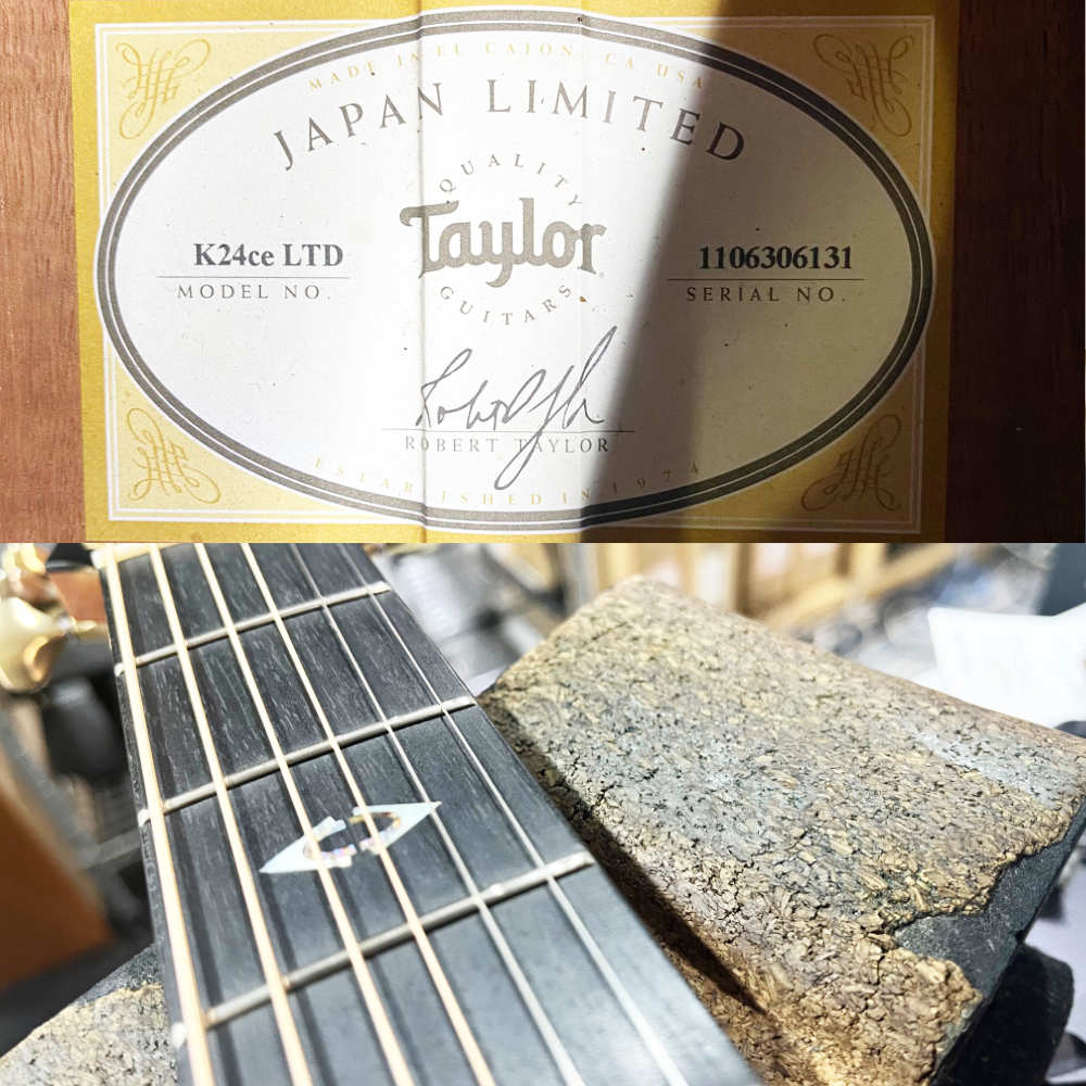 【中古】 アコースティックギター Taylor K24ce LTD 2016年製 Japan Limited Edition スリムネック仕様 オールハワイアンコアボディー テイラー ES2ピックアップシステム搭載 内部 