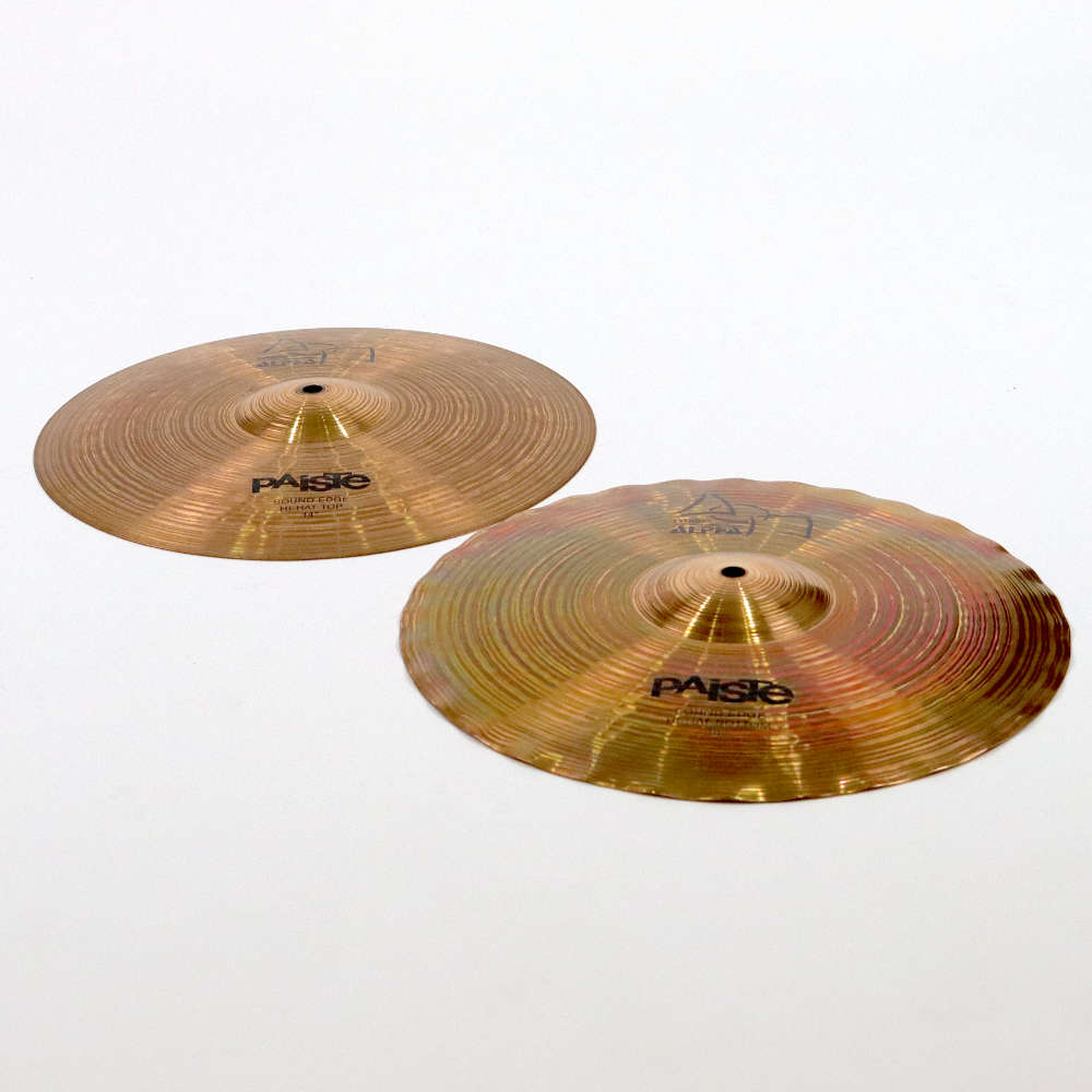 【中古】 ハイハットシンバル ペア パイステ PAISTE Alpha Sound Edge HiHat Pair 14インチ ペア 斜めアングル画像