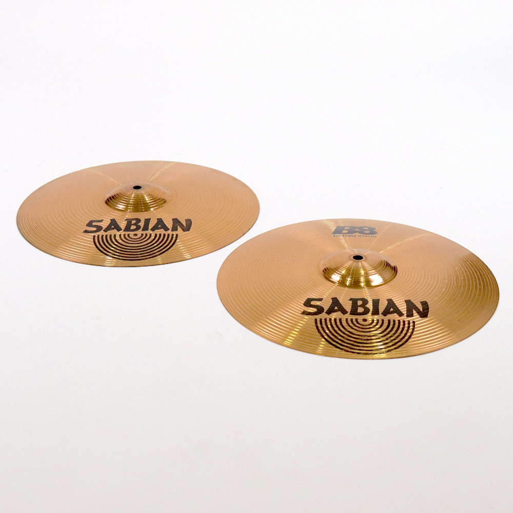 【中古】 ハイハットシンバル セイビアン SABIAN B8 HI-HATS 14インチ ペア 斜めアングル画像