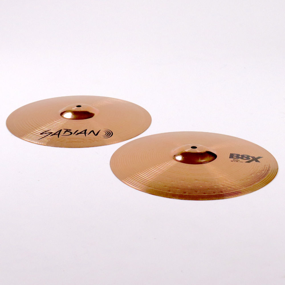 【中古】 ハイハットシンバル ペア セイビアン SABIAN B8X HI HATS 14インチ ペア 斜めアングル画像
