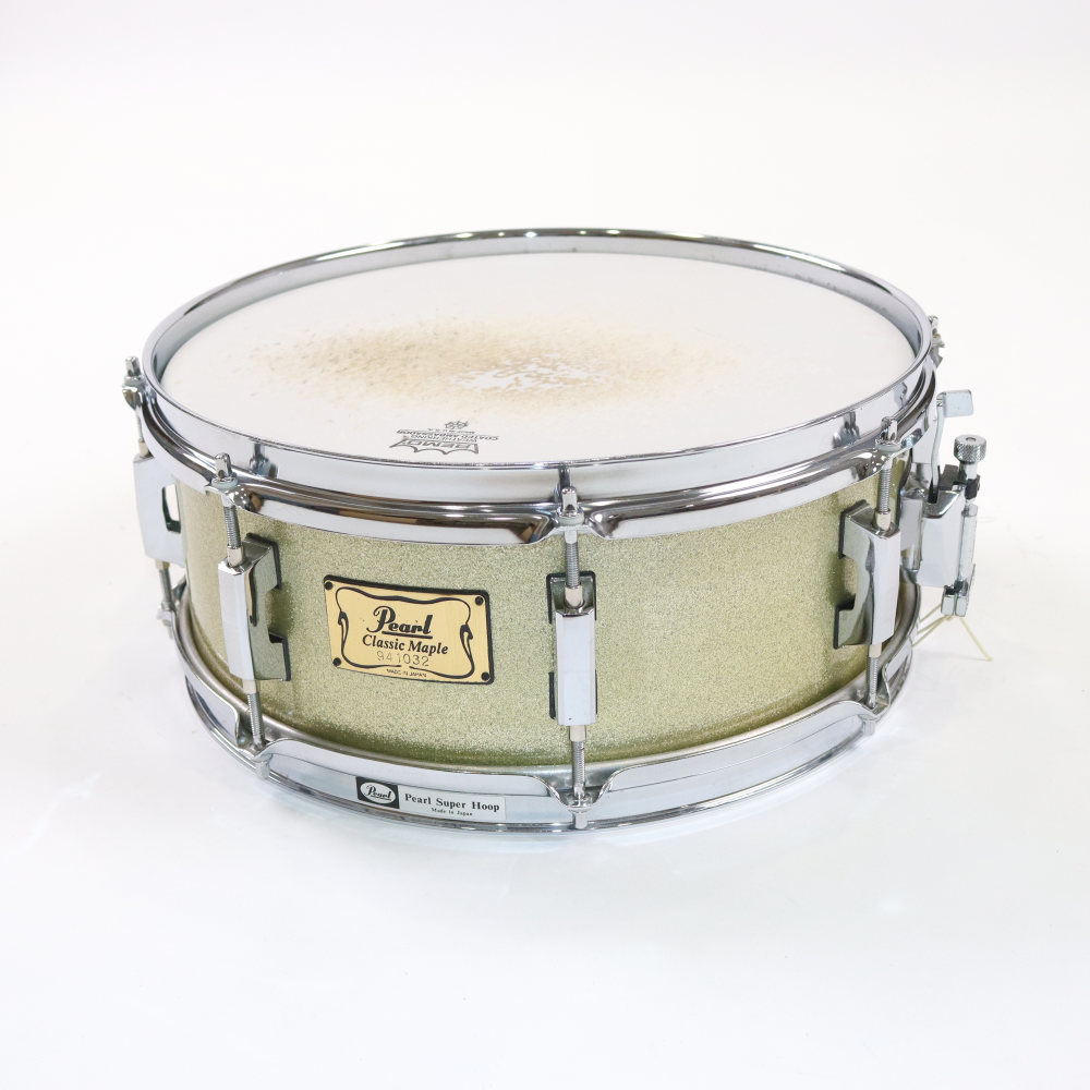 【中古】 スネアドラム パール Pearl Classic Maple 14x5.5 メイプルシェル MADE IN JAPAN