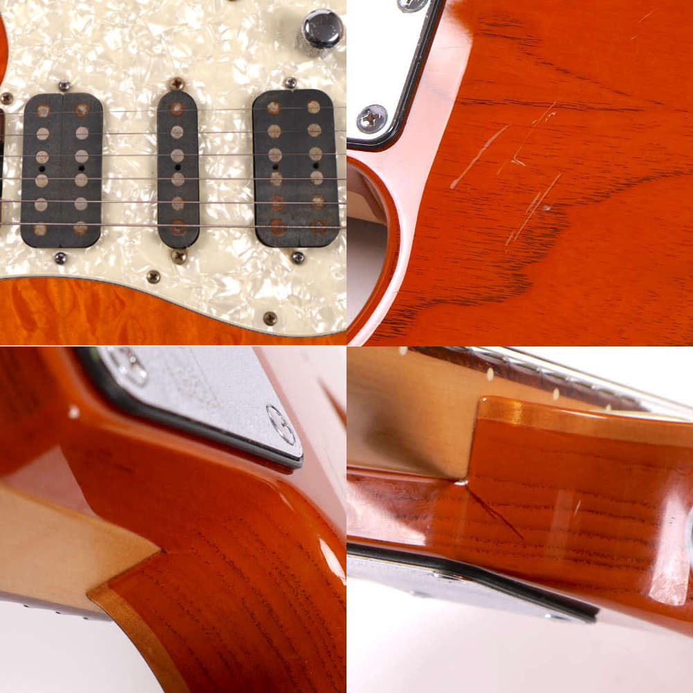 【中古】 エレキギター SCHECTER EX-24-CUSTOM AMBER Quilted Maple Top EX-V シェクター EXCEED エクシード ボディ傷