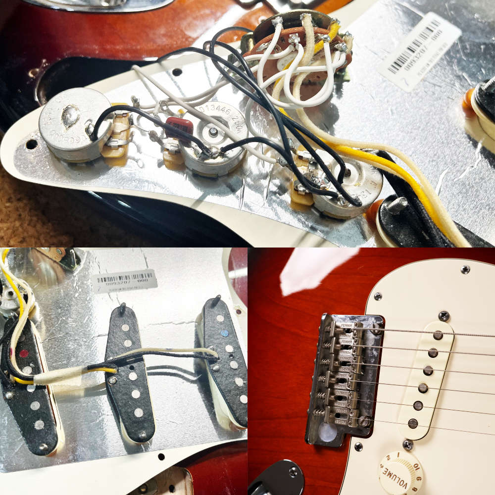 【中古】 エレキギター Fender American Standard Stratocaster with Custom Shop Fat 50’s Pickups Rosewood Fingerboard 3-Color Sunburst 2014年製 カスタムショップ ファット50’sピックアップ搭載 内部 