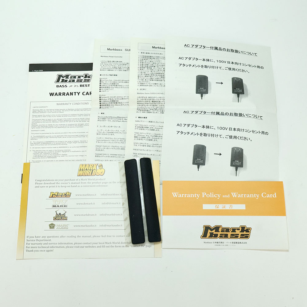 【中古】 ベースシンセサイザー エフェクター Mark Bass SUPER SYNTH 付属品