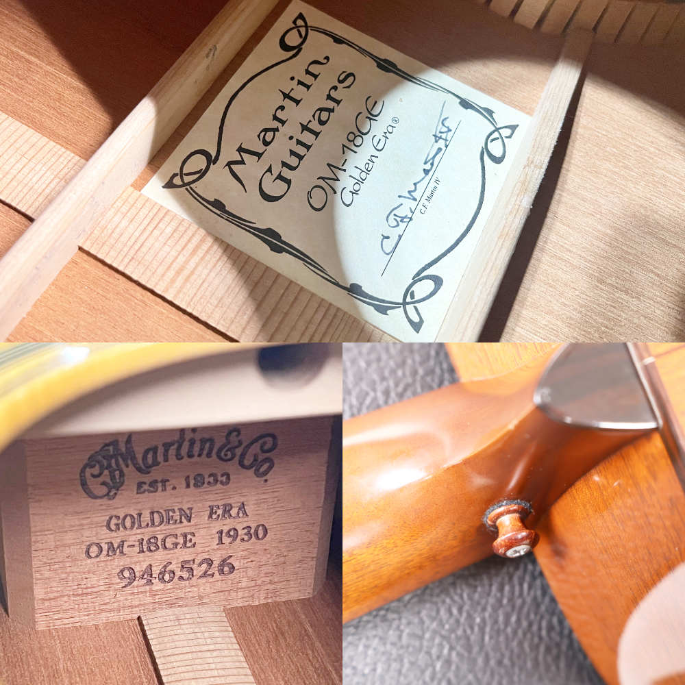 【中古】 アコースティックギター Martin OM-18GE 1930 Golden Era 2003年製 Waverlyチューナーへ交換済み マーチン ゴールデンエラ 内部