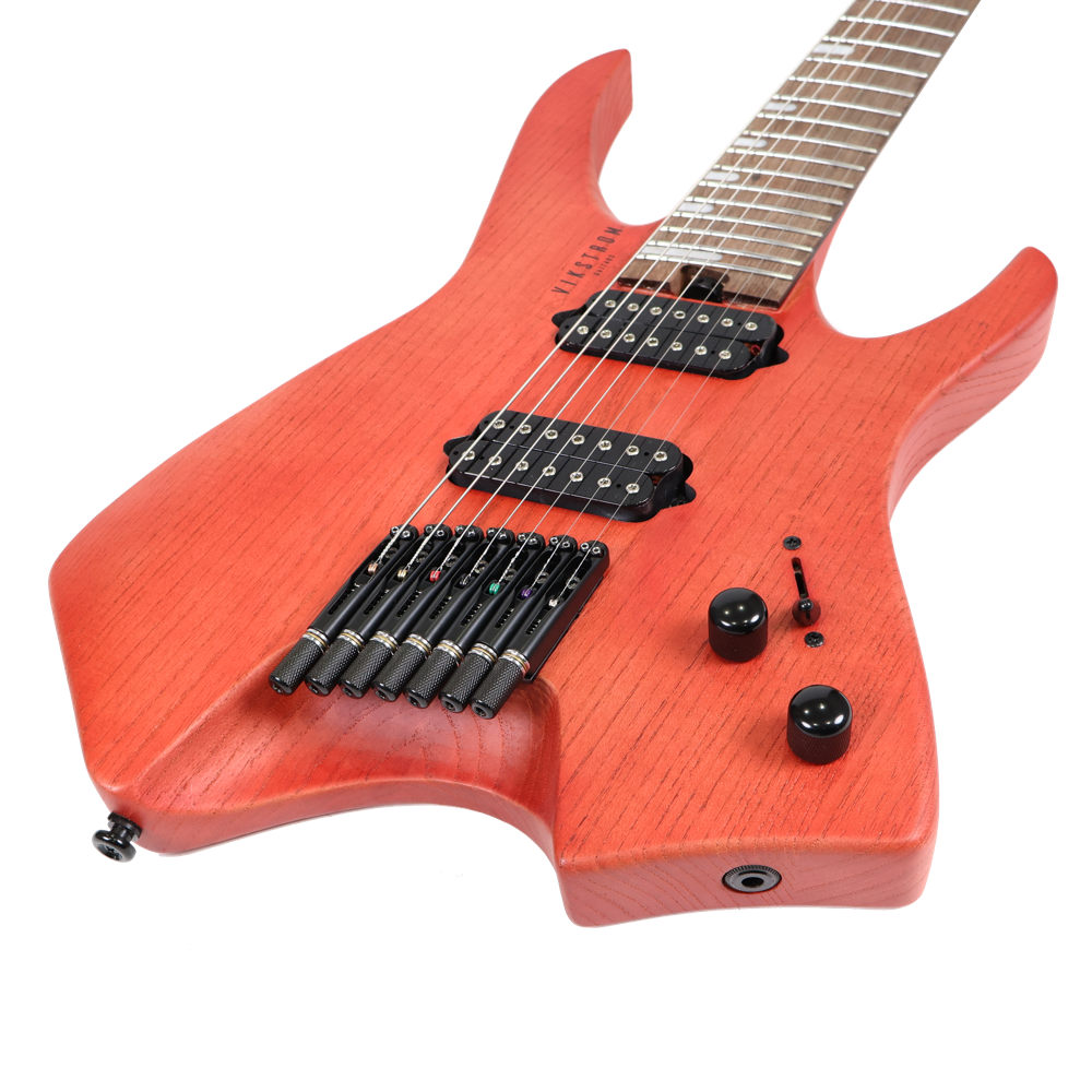 【訳あり】 VIKSTROM GUITARS VSMH-270 Trans Pk アウトレット ヘッドレス ファンフレット 7弦ギター 詳細画像