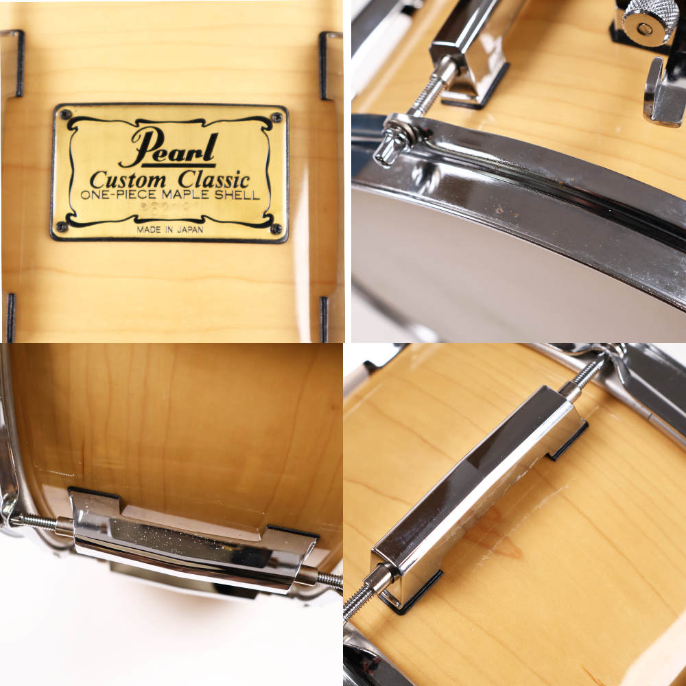【中古】 スネアドラム パール Pearl Custom Classic ONE PIECE MAPLE SHELL 14x5.5 Made in Japan シリアル 傷