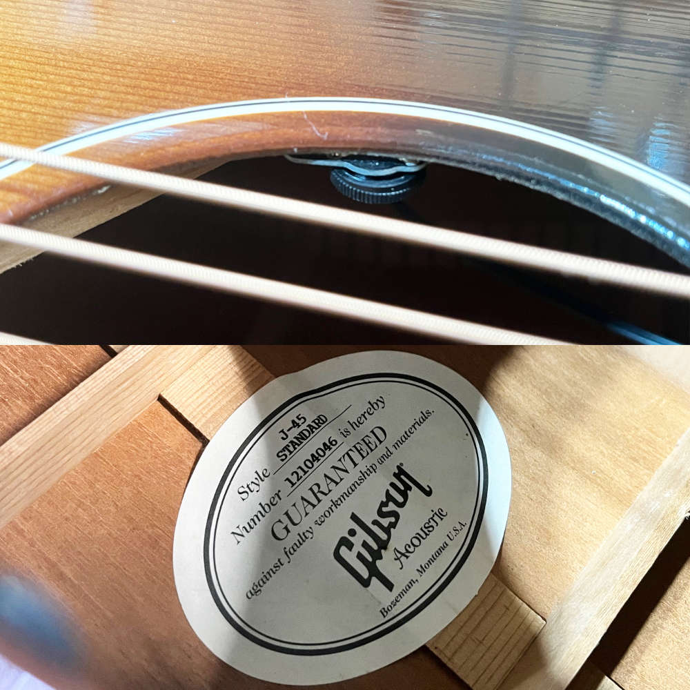 【中古】 アコースティックギター Gibson J-45 Standard Vintage Sunburst 2014年製 ギブソン J45 サンバースト 内部