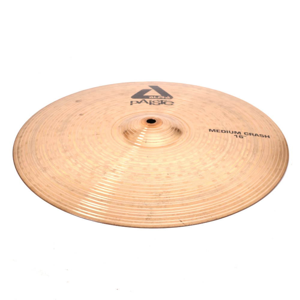 【中古】 クラッシュシンバル パイステ PAISTE ALPHA MEDIUM CRASH 16インチ 斜めアングル画像