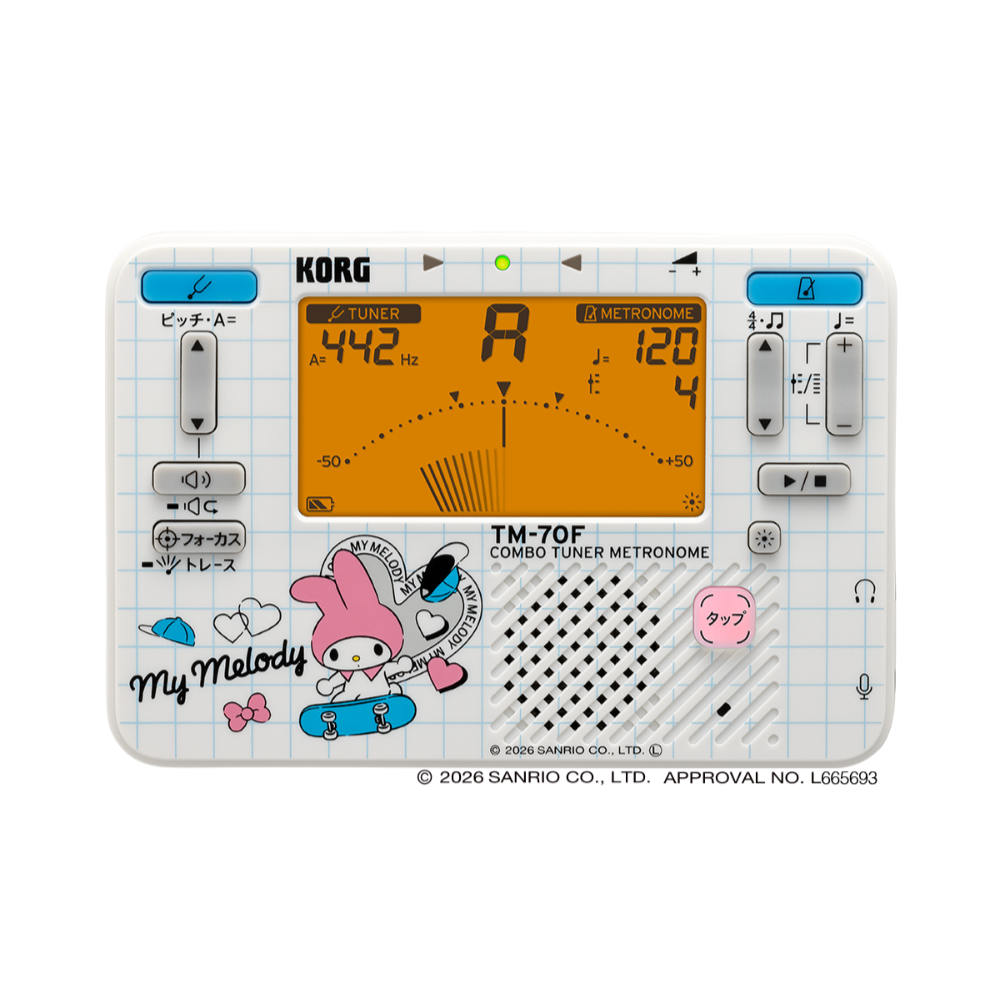 チューナーメトロノーム コルグ KORG TM-70C SMM マイメロディ クリップマイク付き 吹奏楽 管楽器 弦楽器 ブラスバンド オーケストラ