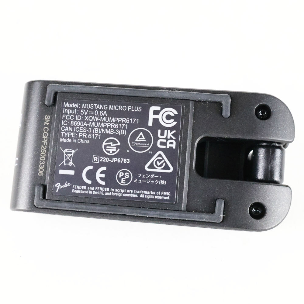 【中古】 Fender フェンダー Mustang Micro Plus ヘッドホンアンプ ギターアンプ ベースアンプ 本体画像 裏