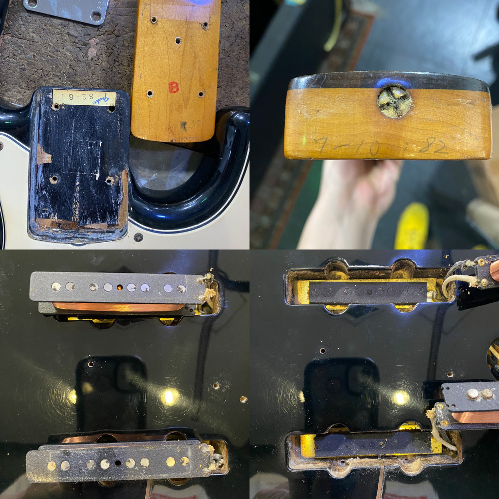 【中古】 エレキギター FENDER JAPAN JB62-75 Black JVシリアル 1982年製 ジャズベース ピックアップ、ネック