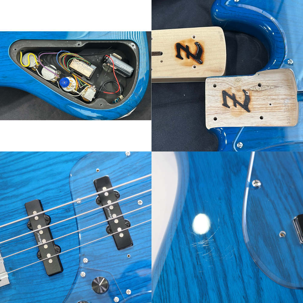 【中古】 エレキベース ATELIER Z M245 Transparent Blue マッチングヘッド アトリエZ 4弦ベース 詳細画像
