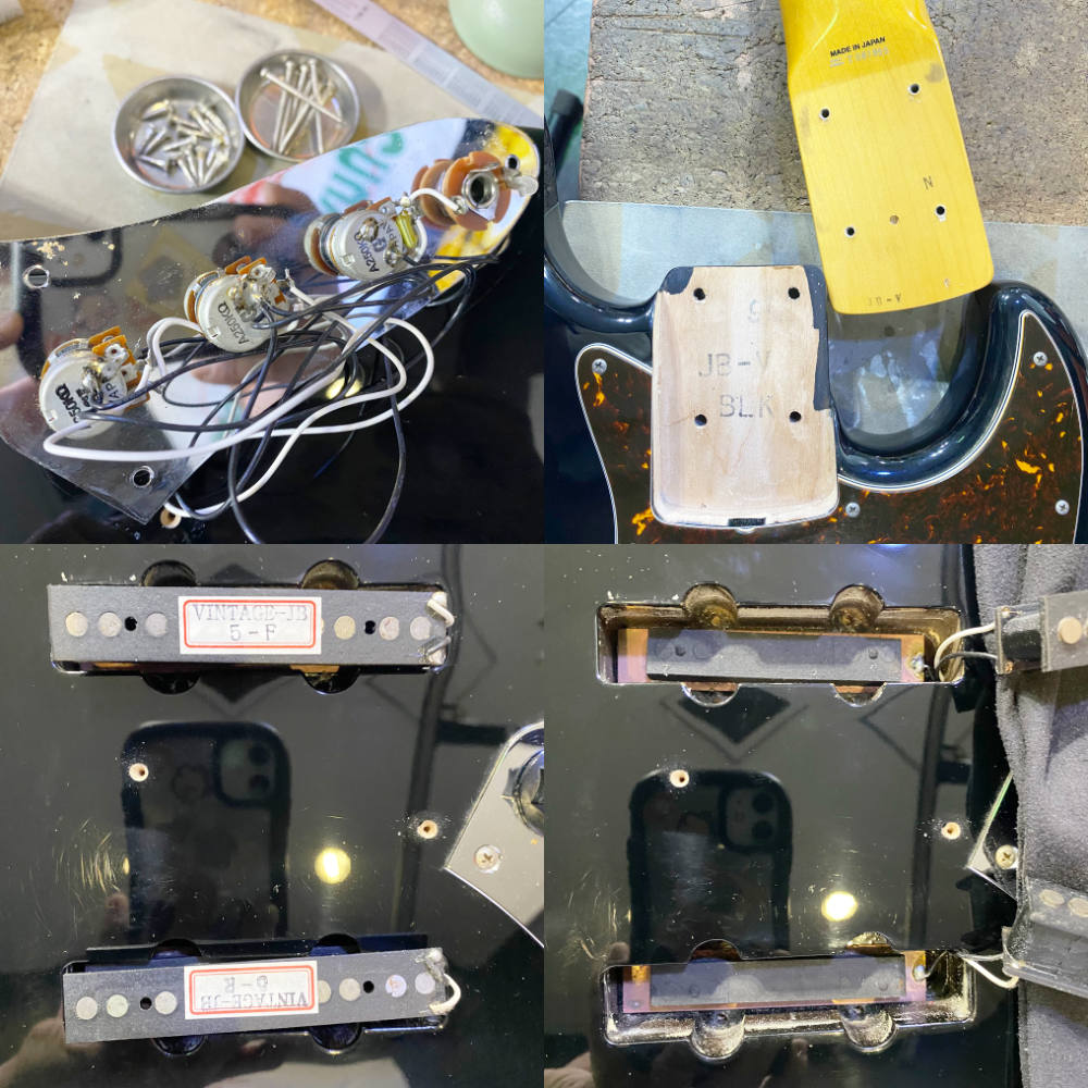 【中古】 5弦エレキベース FENDER JAPAN JBV Black 2007〜2010年製 ジャズベース5弦仕様 内部