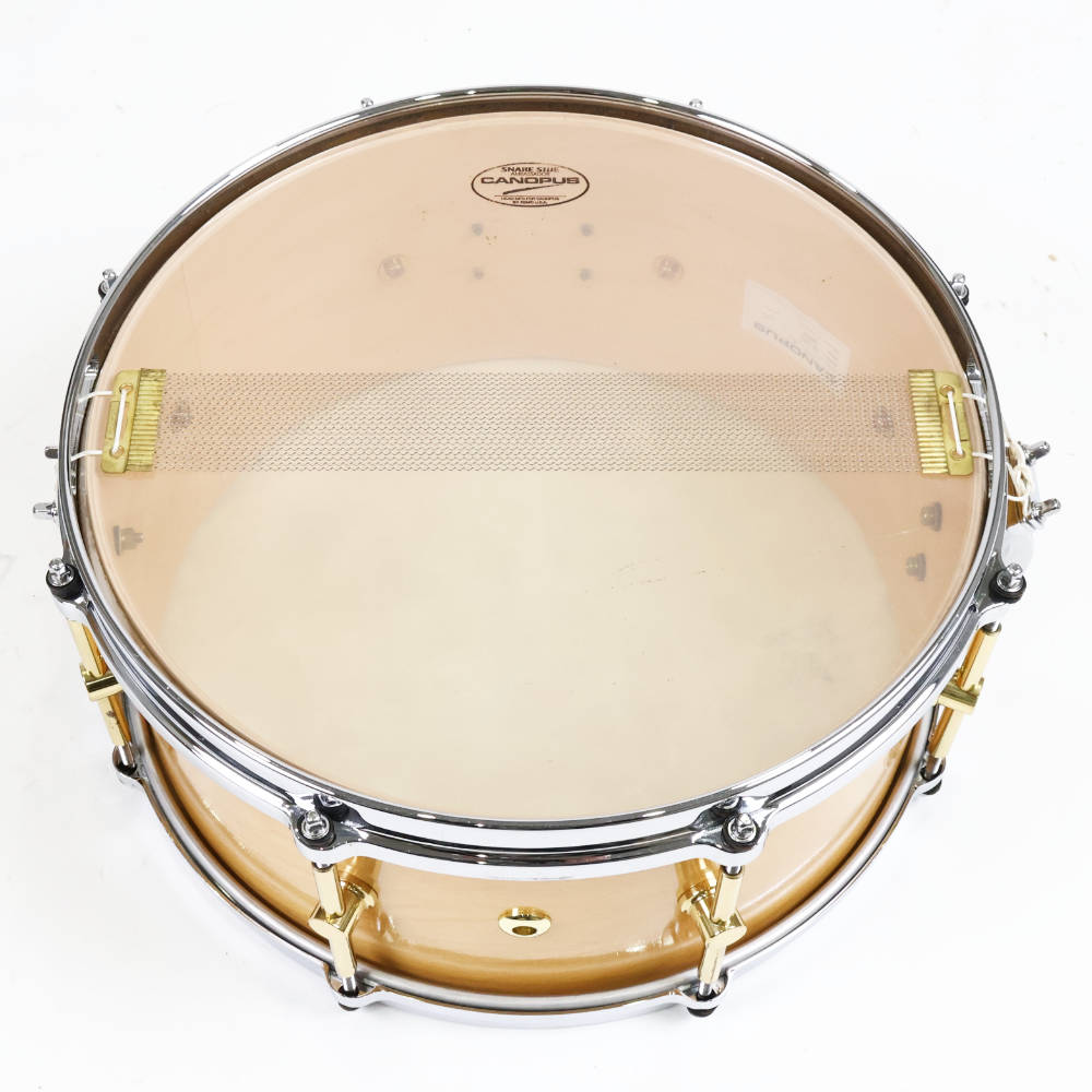 【中古】 スネアドラム カノウプス CANOPUS M-1455 The Maple Snare Drum 14x5.5 メイプルシェル 付属品画像