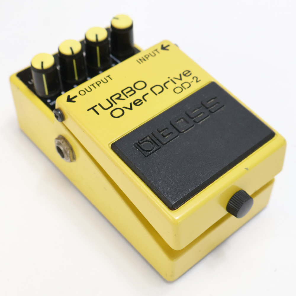 【中古】ターボオーバードライブ エフェクター BOSS OD-2 TURBO OverDrive ボス ギターエフェクター 本体画像 斜め 
