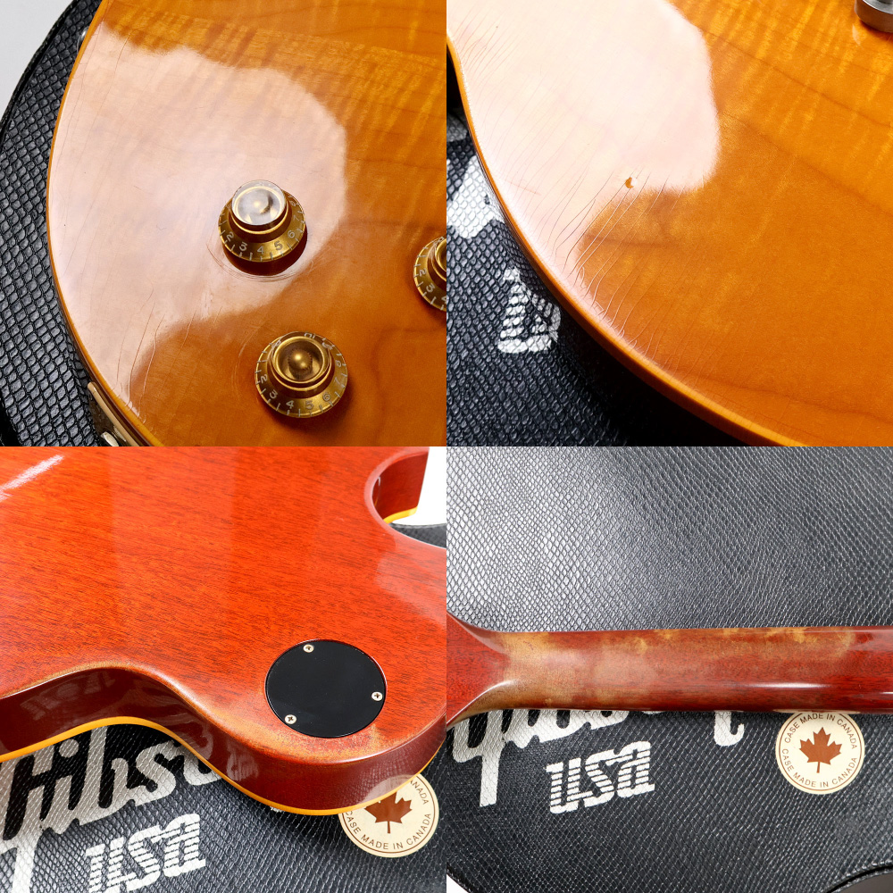 【中古】 エレキギター Gibson 50’s Les Paul Standard Plus Trans Amber 2005年製 3.92kg ギブソン レスポールスタンダードプラス トランスアンバー 傷、塗装不良など