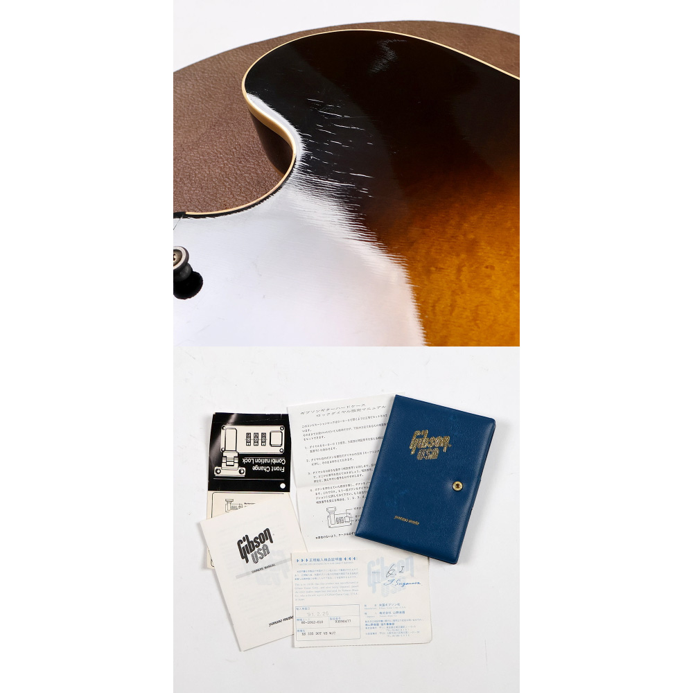 【中古】 エレキギター Gibson ES-335 DOT Vintage Sunburst 1990年製 57クラシックピックアップ搭載 ギブソン 335 クラック、付属品