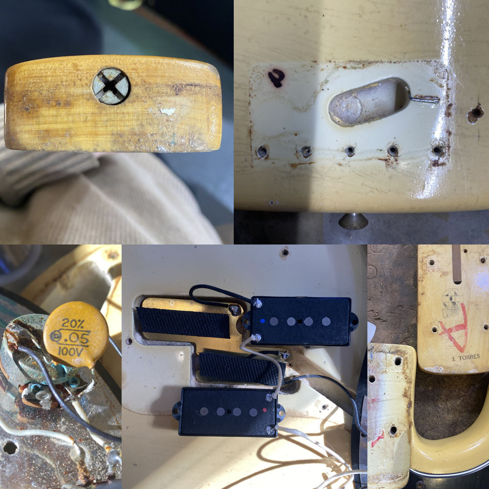 【中古】FENDER USA フェンダー Precision Bass Olympic White プレシジョンベース 1974年製 ピックアップ交換 ヴィンテージ エレキベース キャビティー