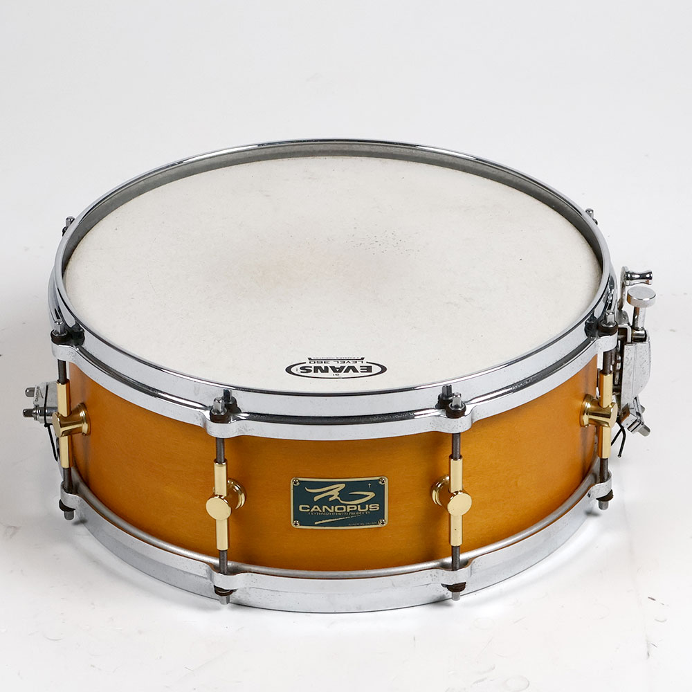 【中古】 スネアドラム カノウプス CANOPUS MO-1455 Natural Oil スネアドラム