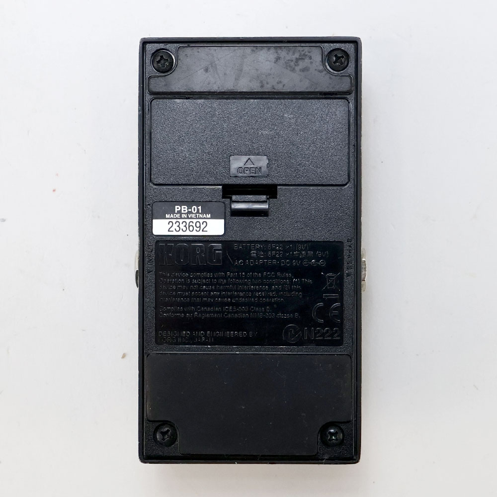 【中古】 チューナー コルグ ピッチブラック KORG PB-01 PITCHBLACK ペダルチューナー 裏面