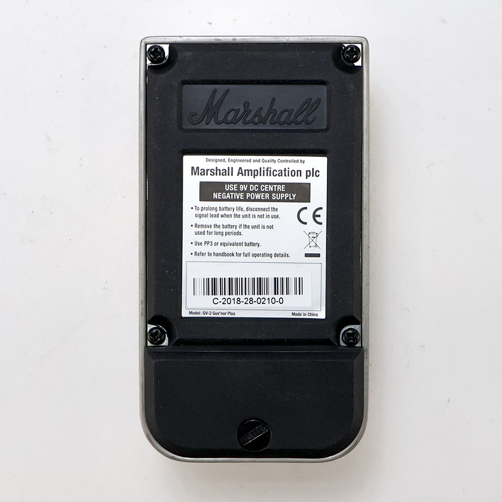 【中古】 オーバードライブ エフェクター MARSHALL Gv-2 Guv’Nor Plus ギターエフェクター 裏面
