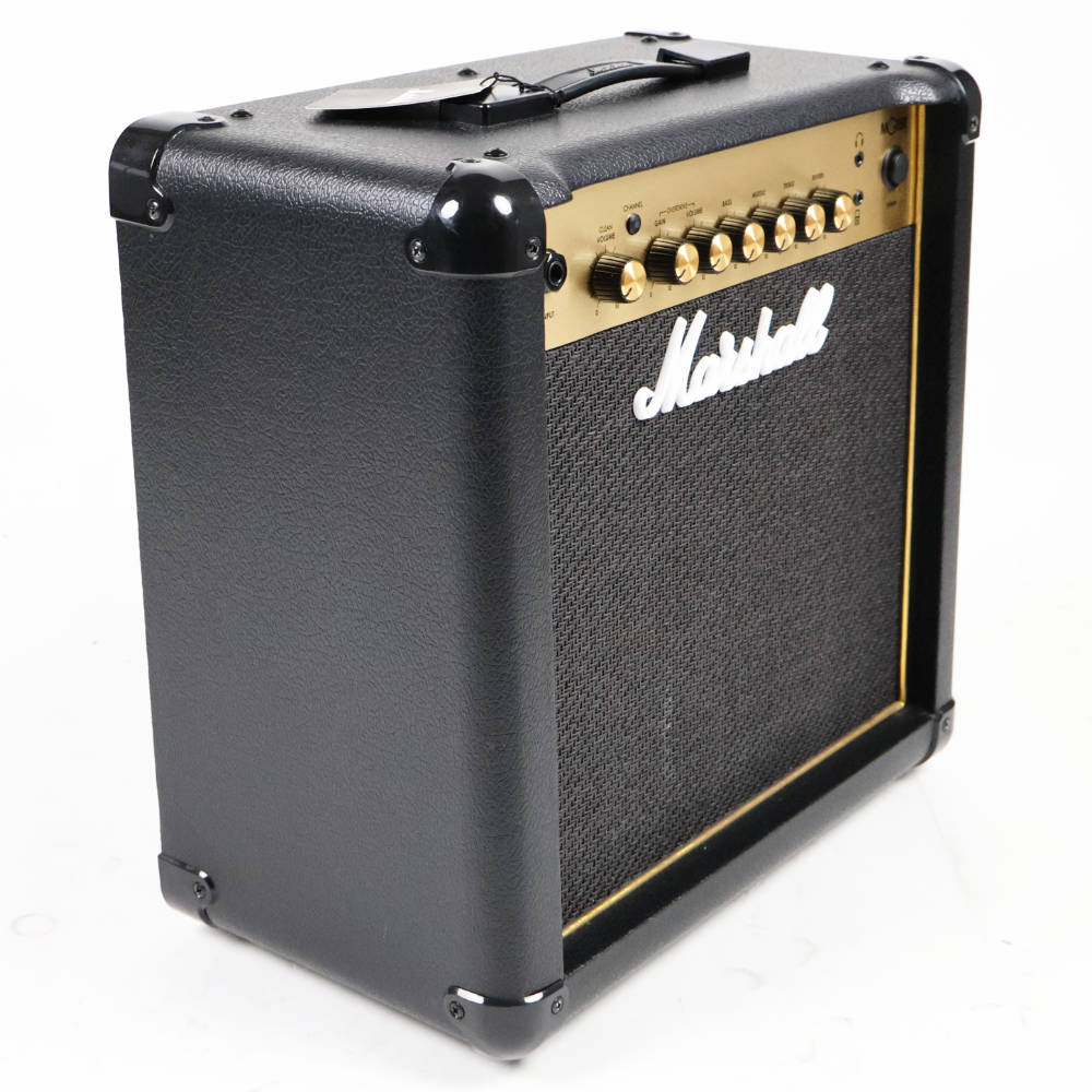 【中古】 MARSHALL MG15R 小型ギターアンプ コンボ 本体画像 斜め 