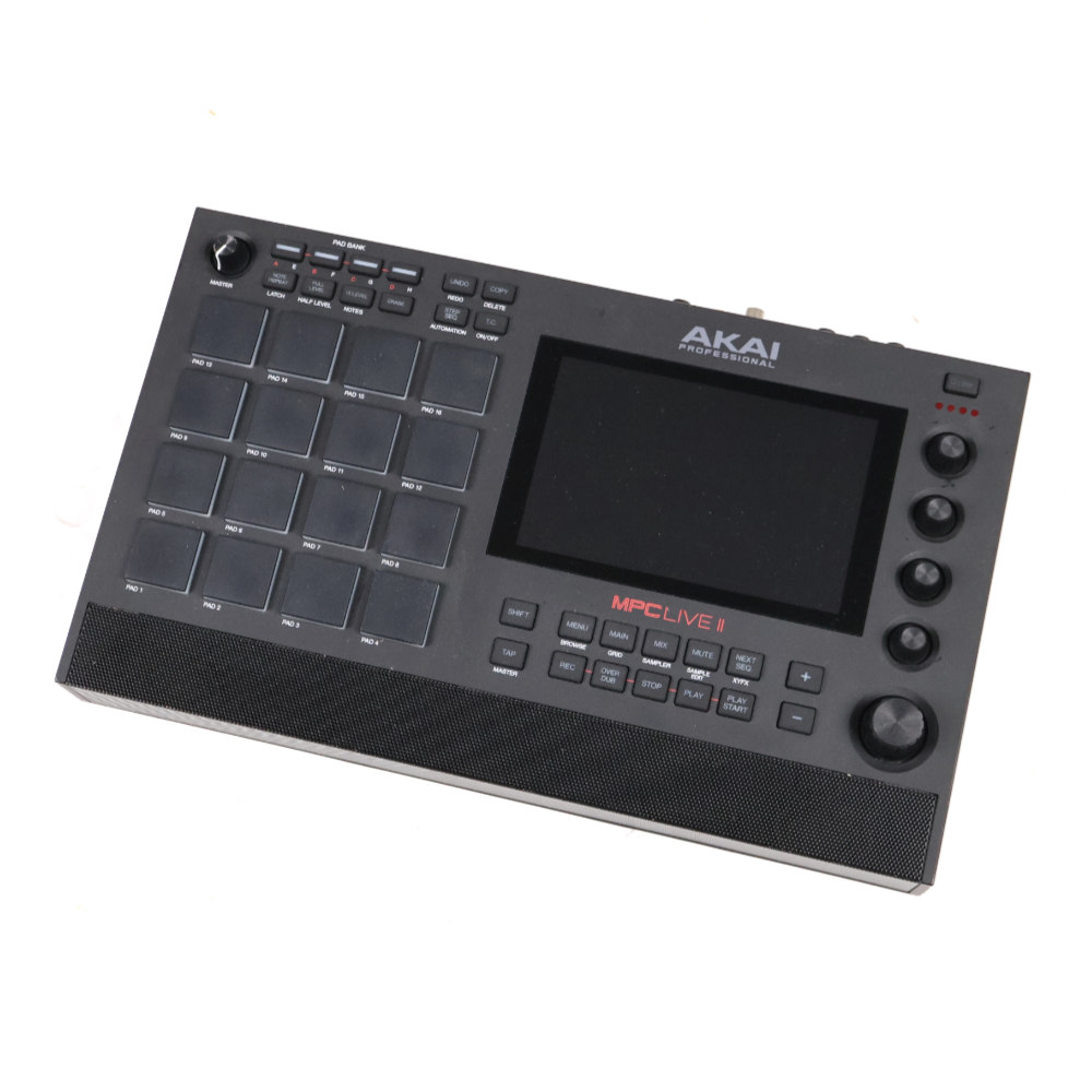 【中古】アカイ AKAI MPC LIVE II サンプラー モニタースピーカー内蔵スタンドアローンMPC 斜めアングル画像