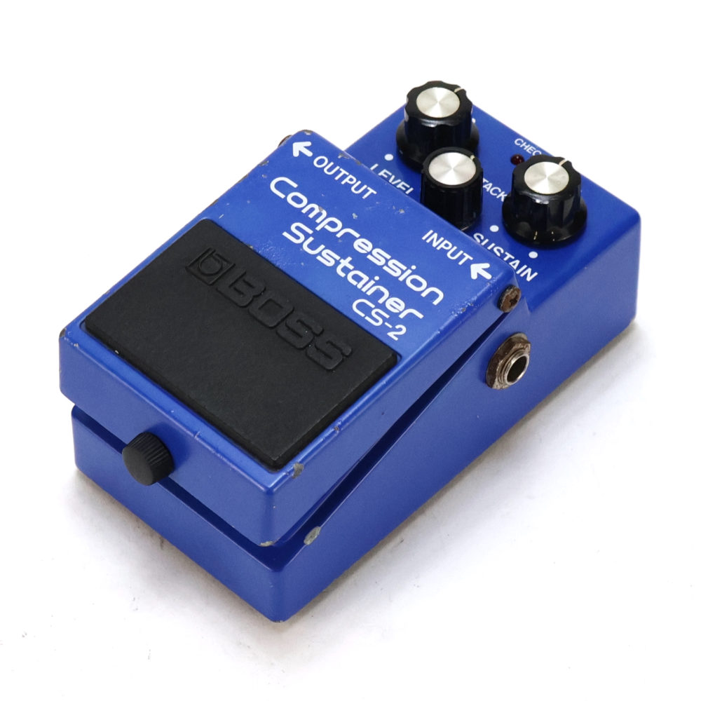 【中古】コンプレッサー エフェクター BOSS CS-2 Compression Sustainer Made in Japan ギターエフェクター 斜めアングル画像