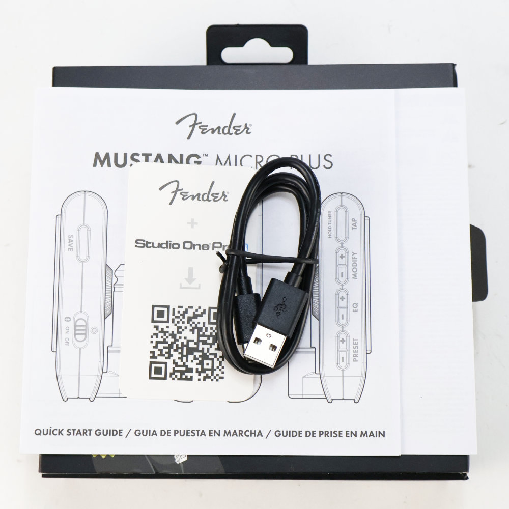 【中古】 Fender フェンダー Mustang Micro Plus ヘッドホンアンプ ギターアンプ ベースアンプ 付属品画像