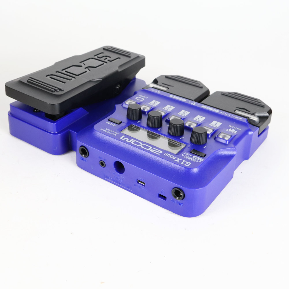 【中古】 ギターマルチエフェクター ZOOM G1X FOUR 限定カラーブルー 側面